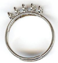 1 Nickel Adjustable Ring with two Narrow Rows of Five Loops